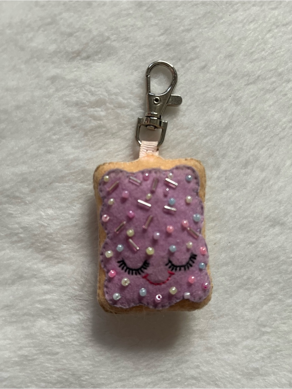 Pop tart  Cute Lavender Sprinkle Toast Keychain Charm